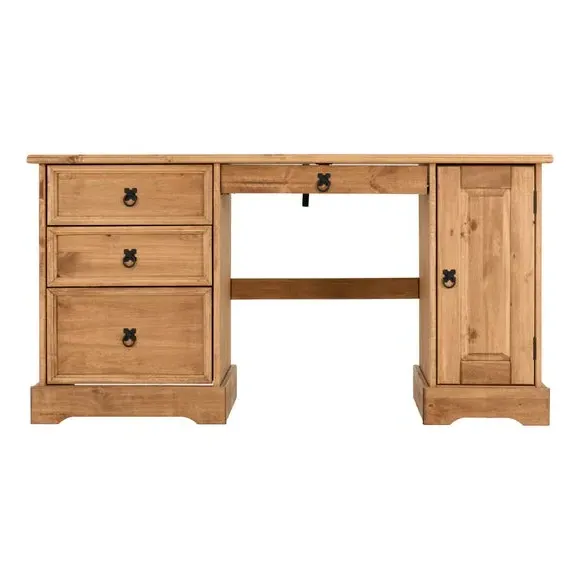 Computer Desk with Storage - Natural, Pine