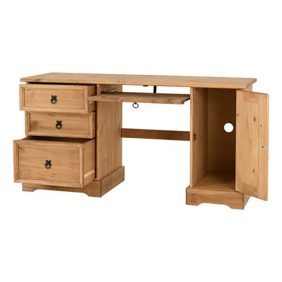 Computer Desk with Storage - Natural, Pine