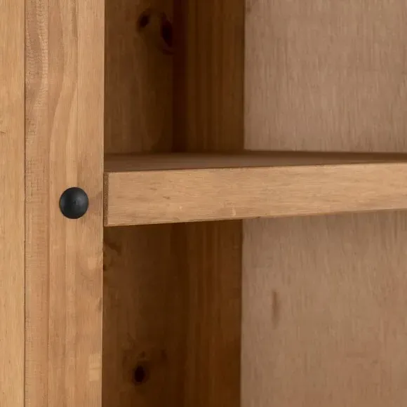 Corner Display Unit with 4 Shelves - Pine Wood