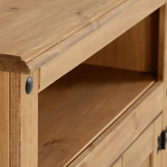 Corner TV Unit with Storage - Oak, Pine