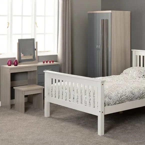 Double Wardrobe with Drawer - Grey image