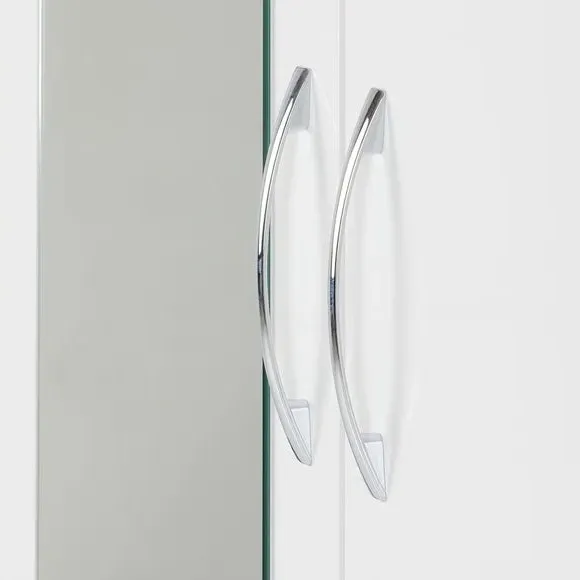 Double Wardrobe with Drawer - White