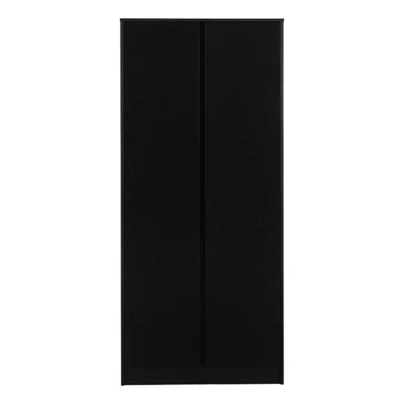 Double Wardrobe with Shelving - Black
