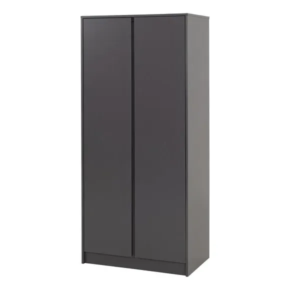 Double Wardrobe with Shelving - Grey