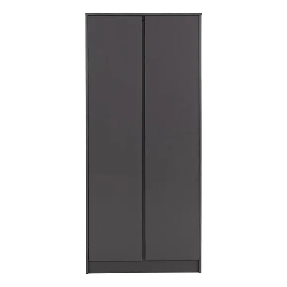 Double Wardrobe with Shelving - Grey