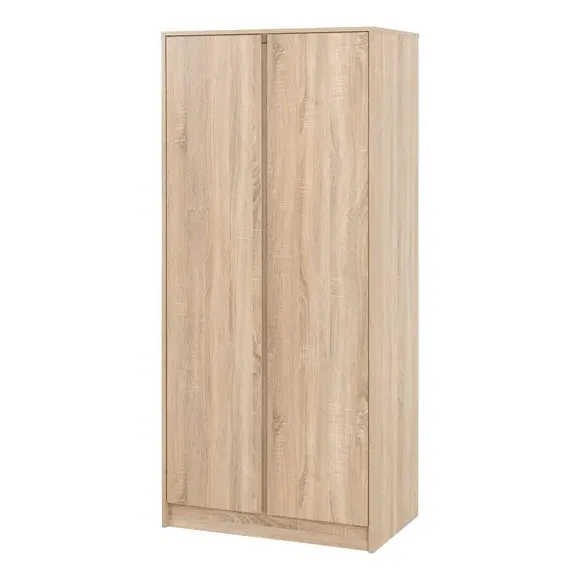 Double Wardrobe with Shelving - Oak