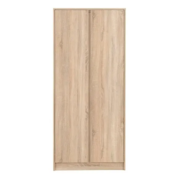 Double Wardrobe with Shelving - Oak