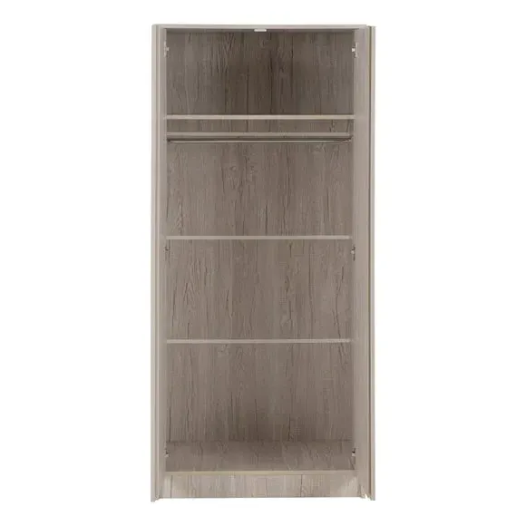 Double Wardrobe with Shelving - Urban Snow