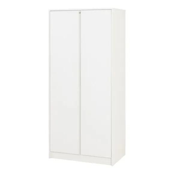 Double Wardrobe with Shelving - White