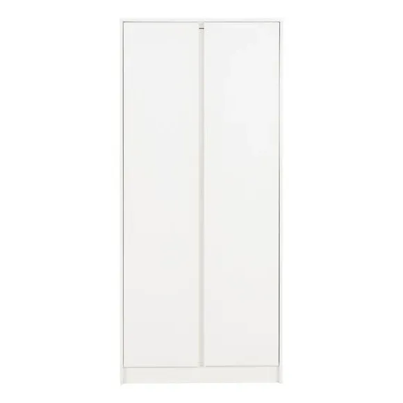 Double Wardrobe with Shelving - White