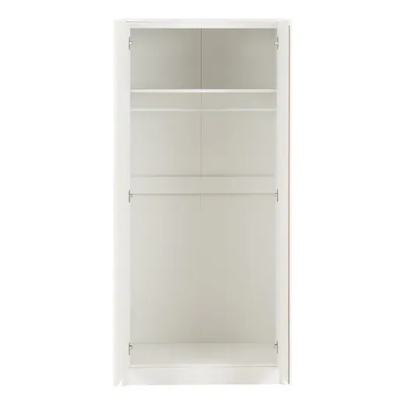 Double Wardrobe with Shelving - White