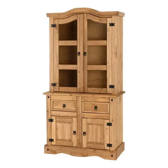 Dresser Unit with Glass Doors - Natural, Pine