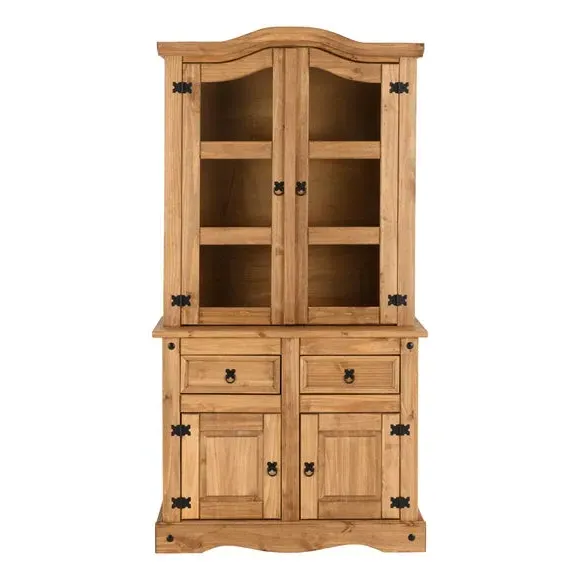 Dresser Unit with Glass Doors - Natural, Pine