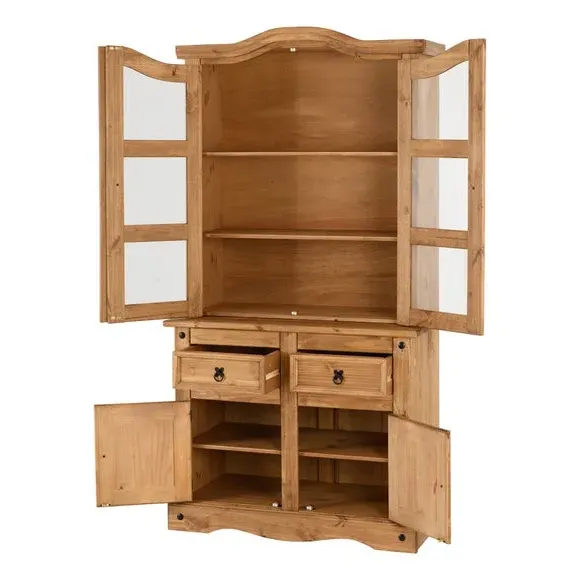 Dresser Unit with Glass Doors - Natural, Pine