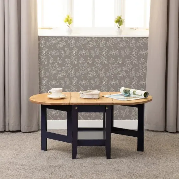 Drop Leaf Coffee Table - Navy, Wood