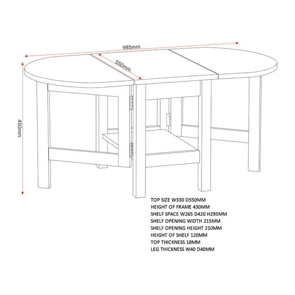 Drop Leaf Coffee Table - White, Wood