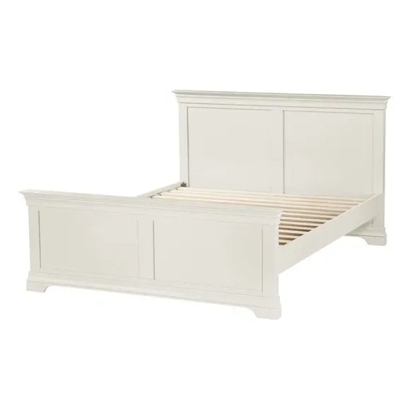 High End Bed Frame with Panels - Ivory