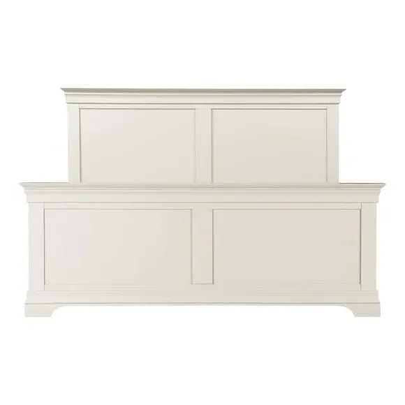 High End Bed Frame with Panels - Ivory