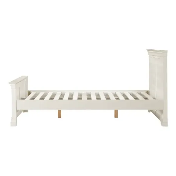 High End Bed Frame with Panels - Ivory