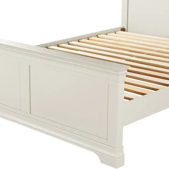 High End Bed Frame with Panels - Ivory