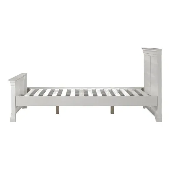 High End Bed Frame with Panels - Light Grey