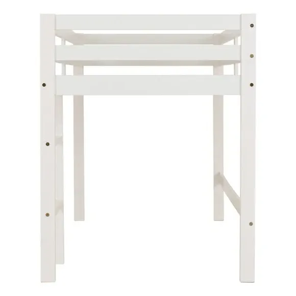 Mid Sleeper Bed Frame with Ladder - White