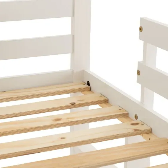 Mid Sleeper Bed Frame with Ladder - White
