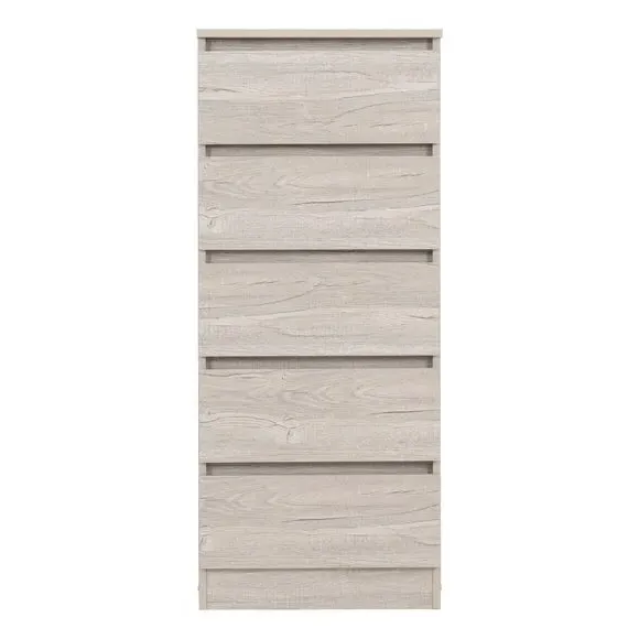 Narrow 5-Drawer Chest - Urban Snow, Wood