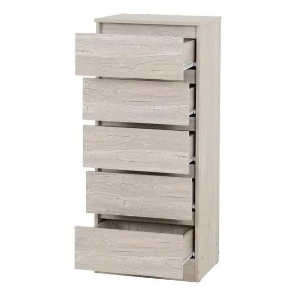 Narrow 5-Drawer Chest - Urban Snow, Wood