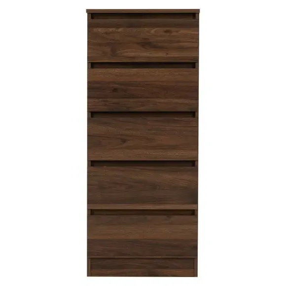 Narrow 5-Drawer Chest - Walnut, Wood