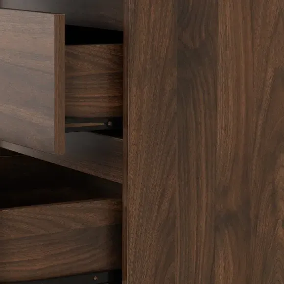 Narrow 5-Drawer Chest - Walnut, Wood