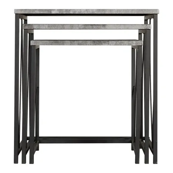 Nest of Tables Set - Grey, Metal