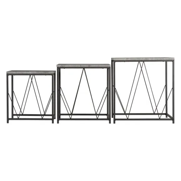 Nest of Tables Set - Grey, Metal