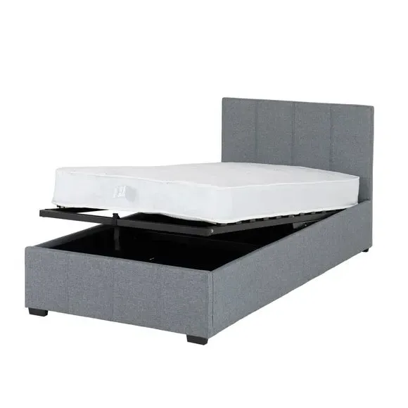 Ottoman Bed Frame with Storage - Grey, Linen