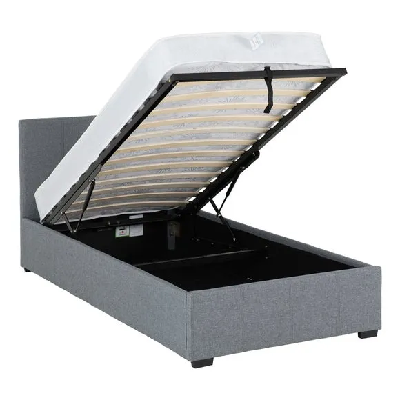 Ottoman Bed Frame with Storage - Grey, Linen