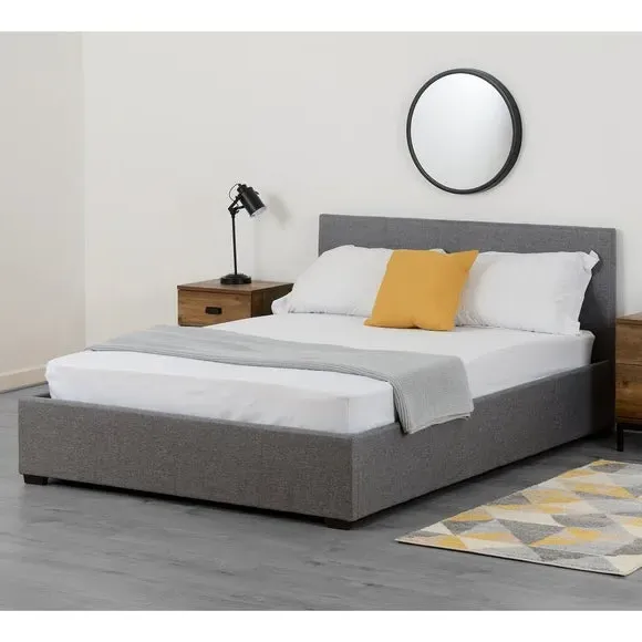 Ottoman Bed Frame with Storage - Grey, Linen