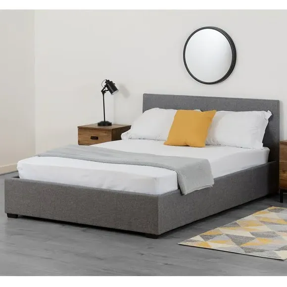 Ottoman Bed Frame with Storage - Grey, Linen