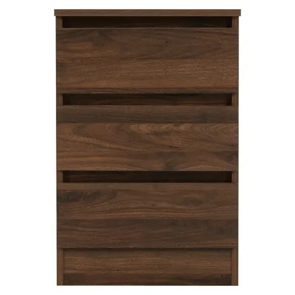 Set of 2 Bedside Tables with 3 Drawers - Walnut
