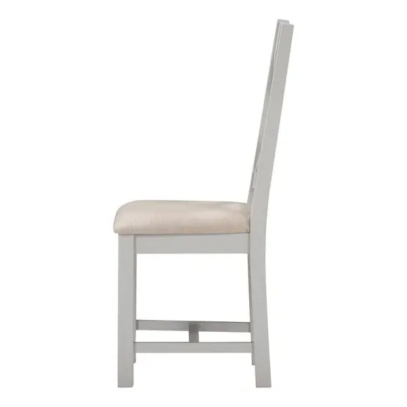 Set of 2 Cross Back Dining Chairs - Grey, Wood