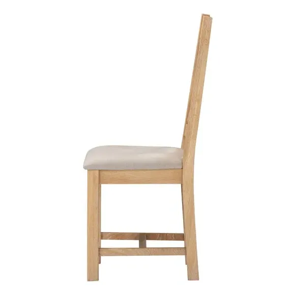 Set of 2 Cross Back Dining Chairs - Natural, Wood