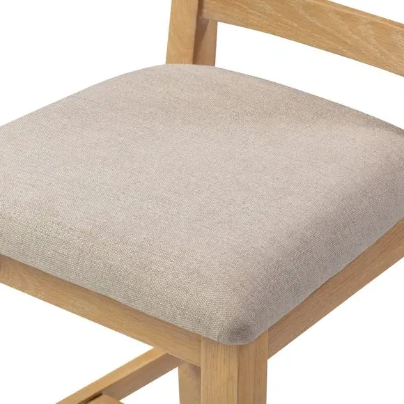 Set of 2 Cross Back Dining Chairs - Natural, Wood