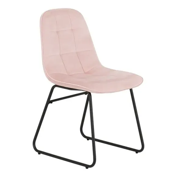 Set of 2 Dining Chairs - Baby Pink, Velvet image