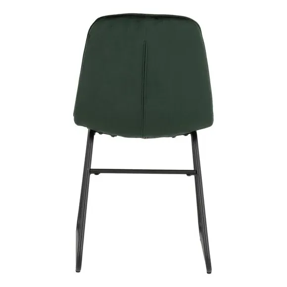 Set of 2 Dining Chairs - Emerald Green, Velvet