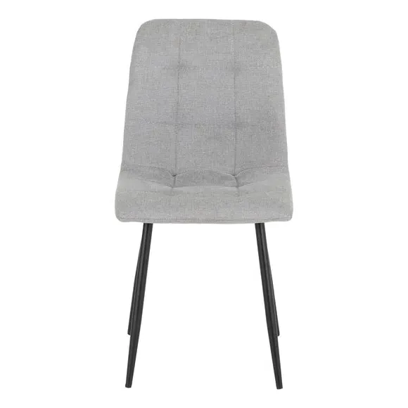 Set of 2 Dining Chairs - Grey, Fabric