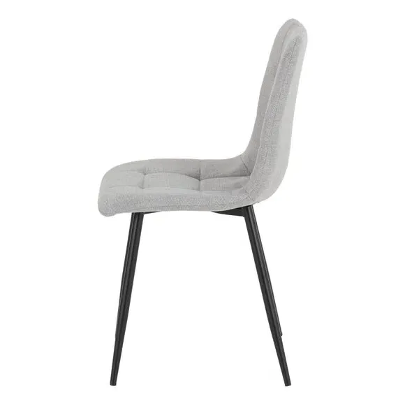 Set of 2 Dining Chairs - Grey, Fabric