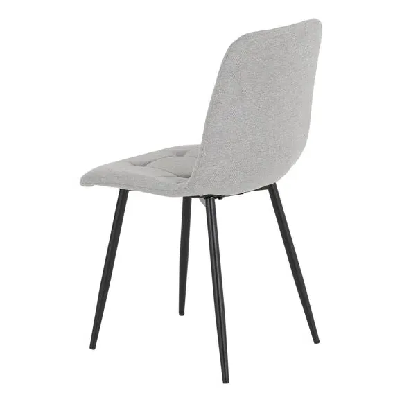 Set of 2 Dining Chairs - Grey, Fabric