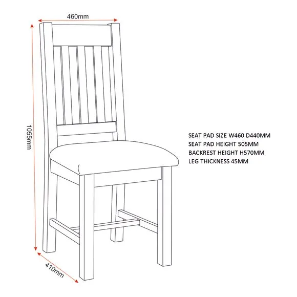 Set of 2 Slatted Dining Chairs - Ivory, Wood