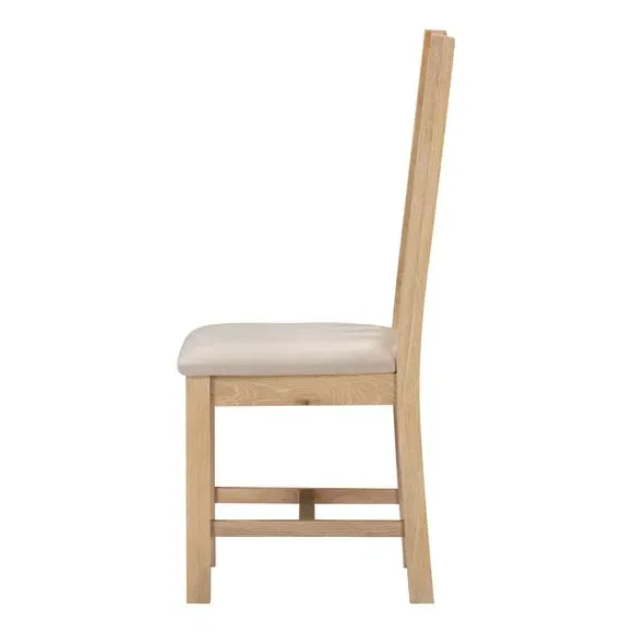Set of 2 Slatted Dining Chairs - Natural, Wood