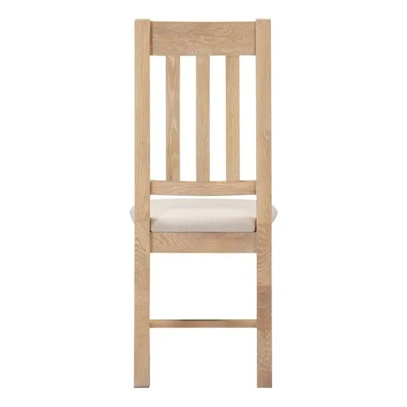 Set of 2 Slatted Dining Chairs - Natural, Wood