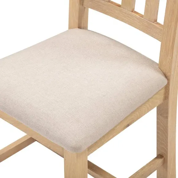 Set of 2 Slatted Dining Chairs - Natural, Wood